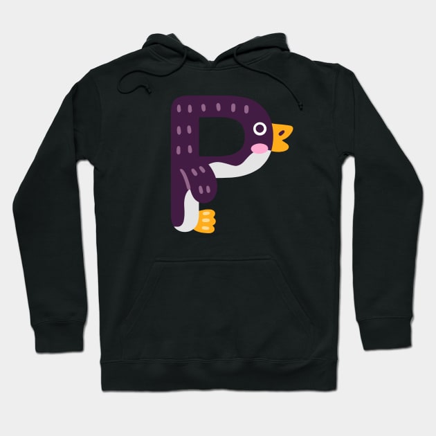 Letter P animal alphabet back to school Hoodie by AwesomeDesignArt